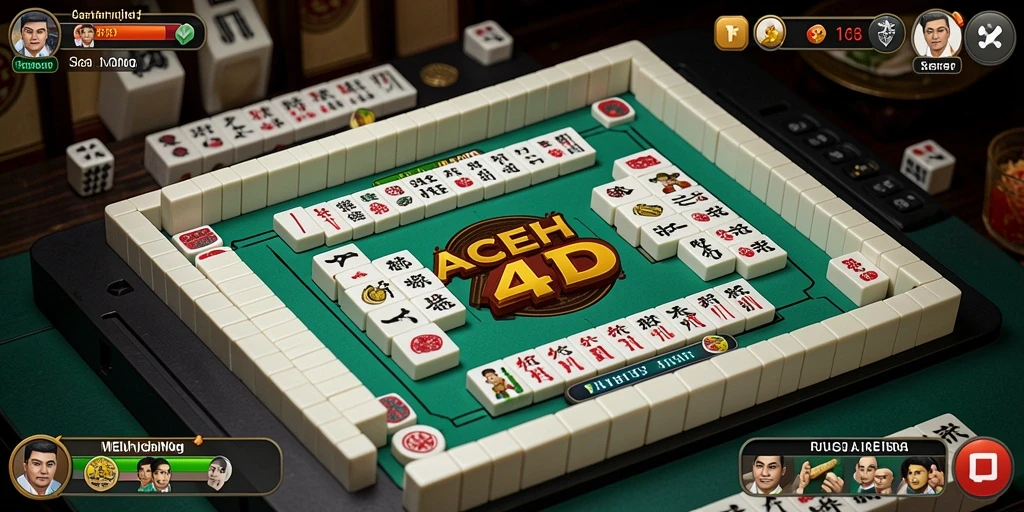 Tampilan gameplay utama ACEH4D yang menarik dengan berbagai ubin Mahjong.