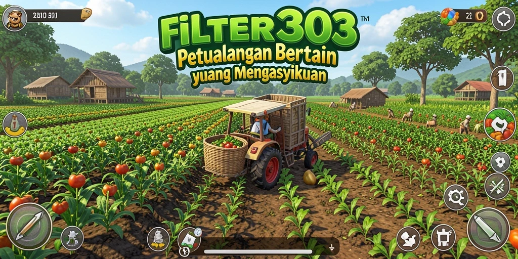 Menampilkan gameplay seru dari FILTER303 dengan elemen pertanian.