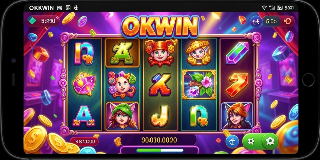 Screenshot gameplay <strong>OKWIN</strong> menampilkan mesin Slot yang seru dan peluang kemenangan.