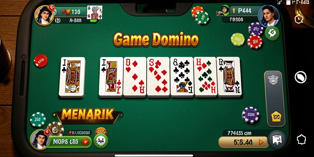 Screenshot gameplay PP444 yang menunjukkan suasana seru bermain Domino.