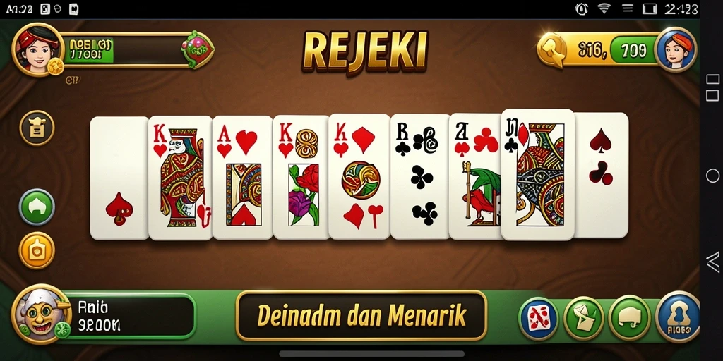Screenshot gameplay REJEKI yang menampilkan serunya bermain domino.