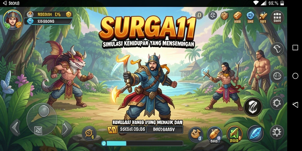Tampilan gameplay SURGA11 yang menarik dengan aksi simulasi kehidupan.